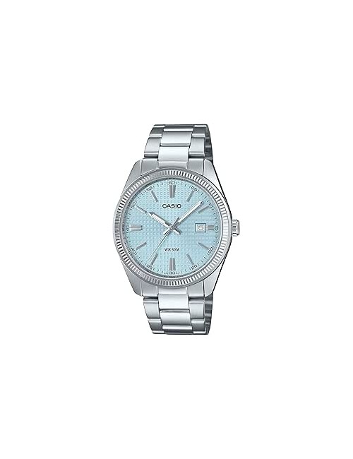 Mtp-1302Pe-2Av  Reloj Casio Plateado Esfera Turquesa