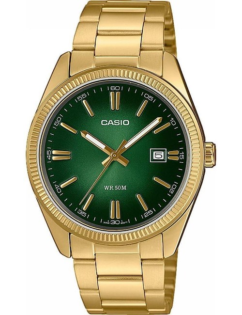 Reloj Casio Collection Dorado Esfera Verde Mtp-1302Pgc-3A