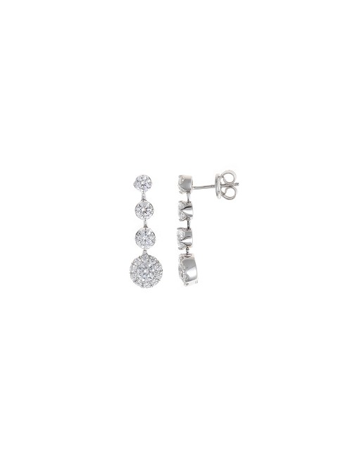 Pendientes Plata Rodio Tira Cuatro