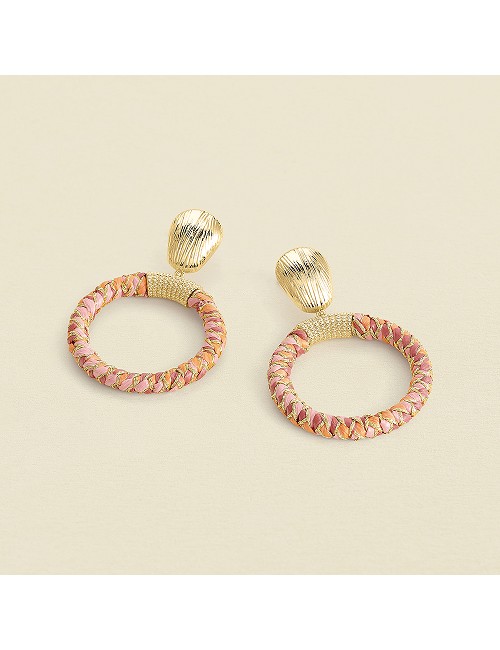 Pendientes Plata Dorada Rafia