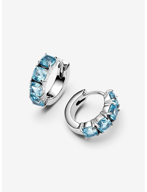 Pendientes de Aro Azul Claro
