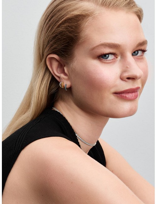 Pendientes de Aro Azul Claro