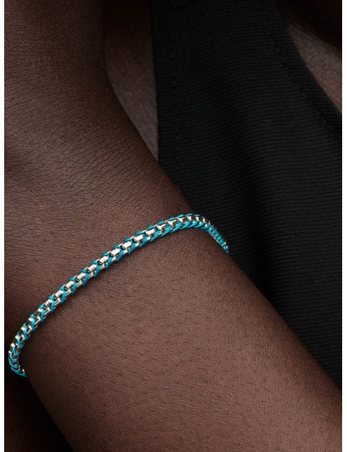 Pulsera Cadena Caja Cordón Azul