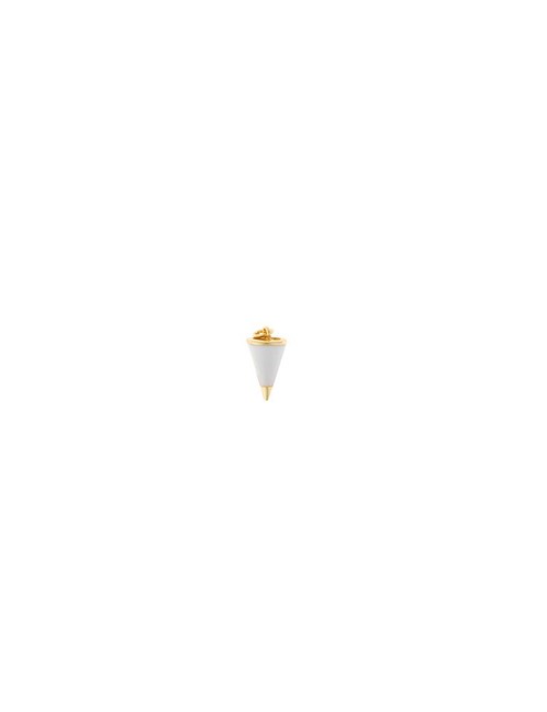 Charm Plata Chapado Dorado Cono Esmal. Blanco
