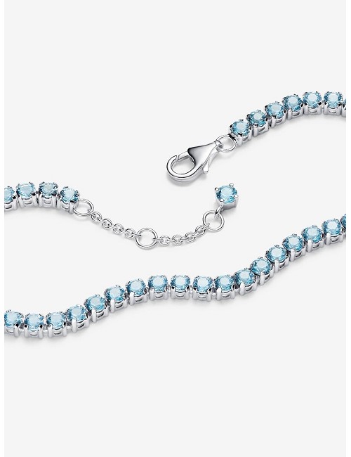 Pulsera Tenis Azul Claro Brillante