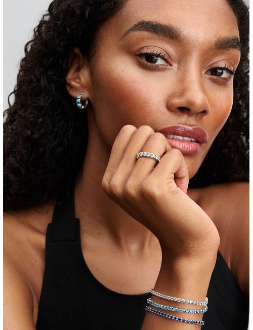 Pulsera Tenis Azul Claro Brillante