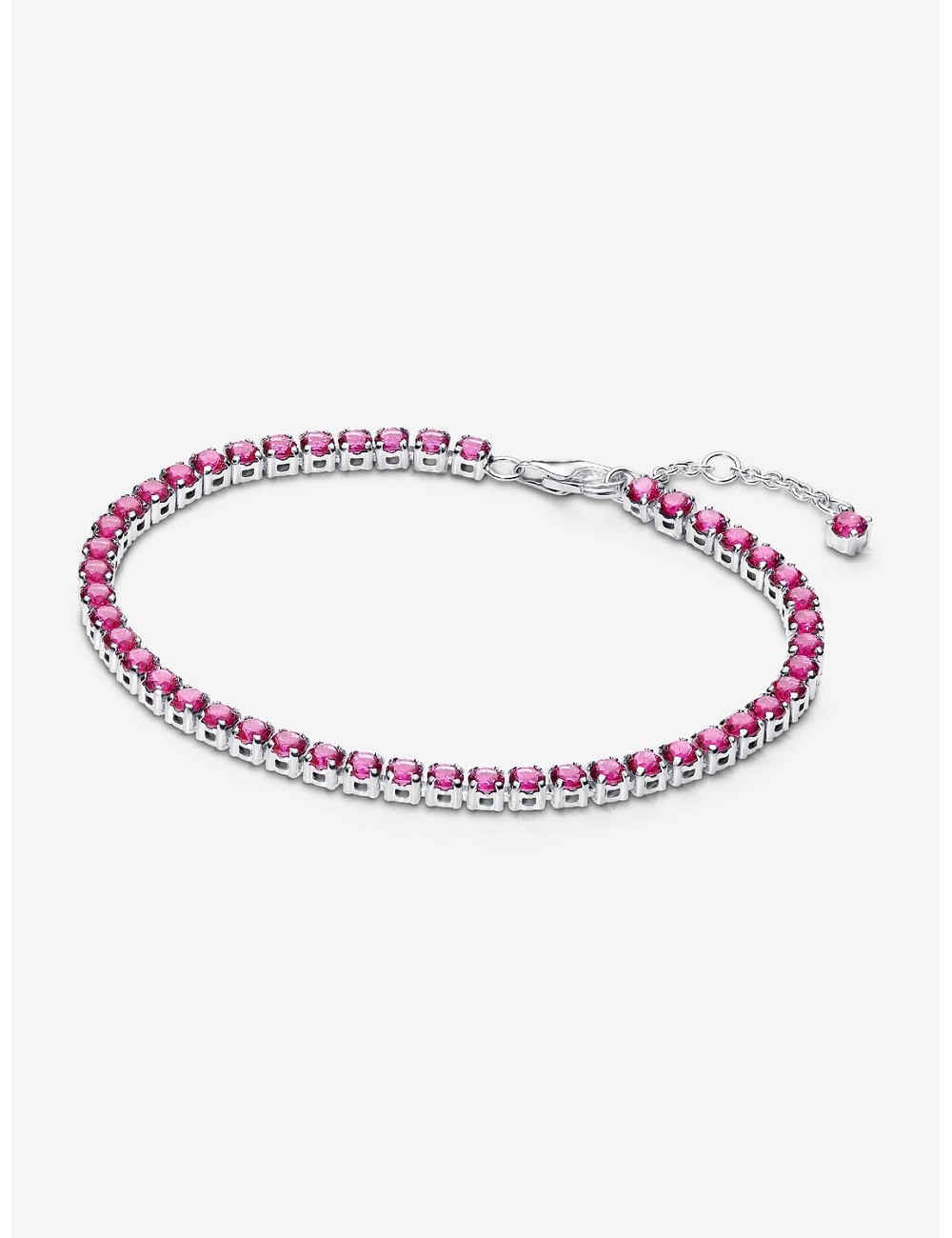 Pulsera Tenis Rosa Brillante