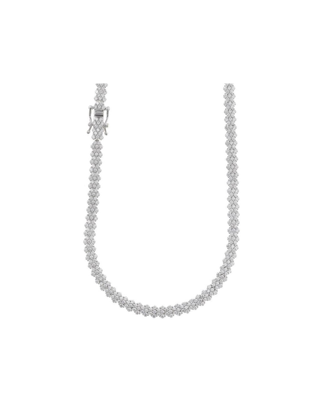 Gargantilla Plata Rodio con Circonitas Blancas