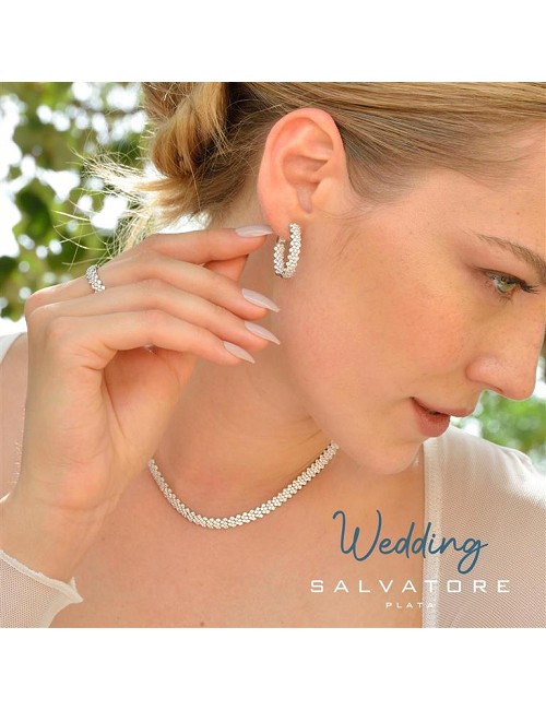 Gargantilla Plata Rodio con Circonitas Blancas