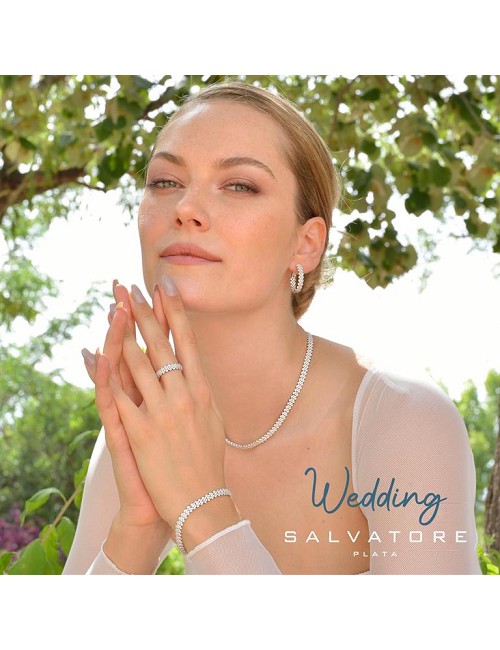 Gargantilla Plata Rodio con Circonitas Blancas