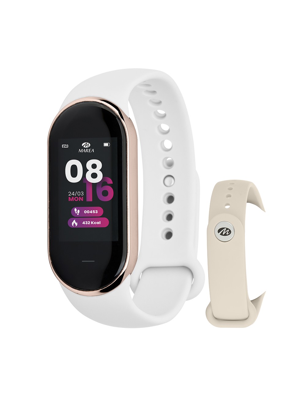 Reloj Smart Marea B57014/3 Color Rosa Gold y Blanco