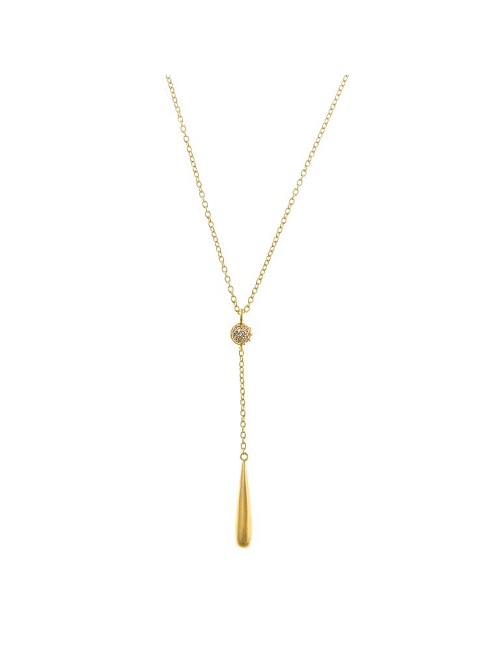 Collar Plata Chapada Dorado Esfera Micro Pave