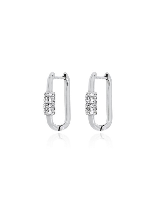 Pendiente Plata Rodio
