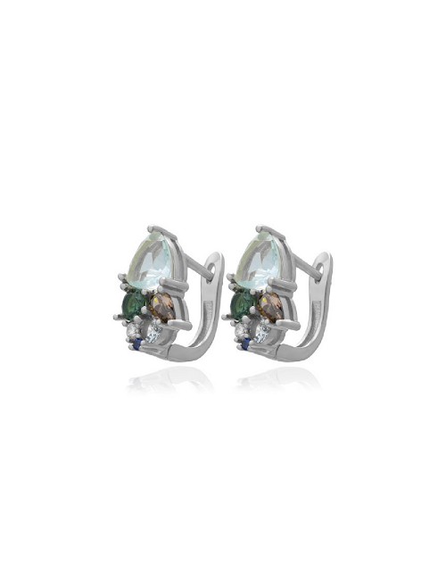 Pendiente Plata Rodio