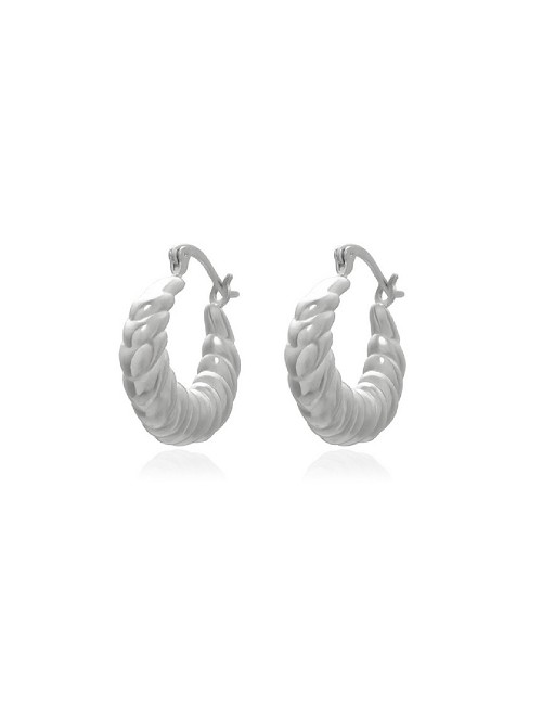 Pendiente Plata Rodio