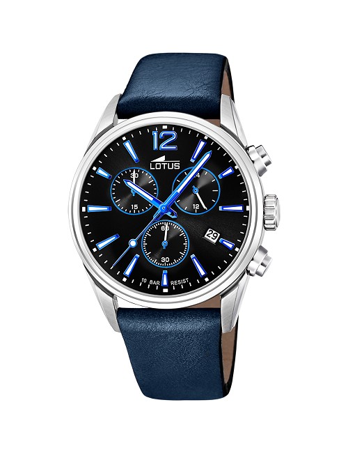 Reloj de Hombre Lotus Chrono con Esfera Negra 18691/6