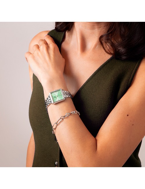 Reloj de Mujer 19010/4 Old Money En Acero Plateado con Pulsera de Acero de Regalo