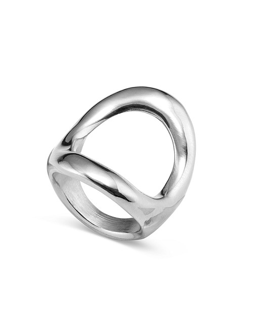 Anillo de Aleación de Metales Bañados En Plata de Ley