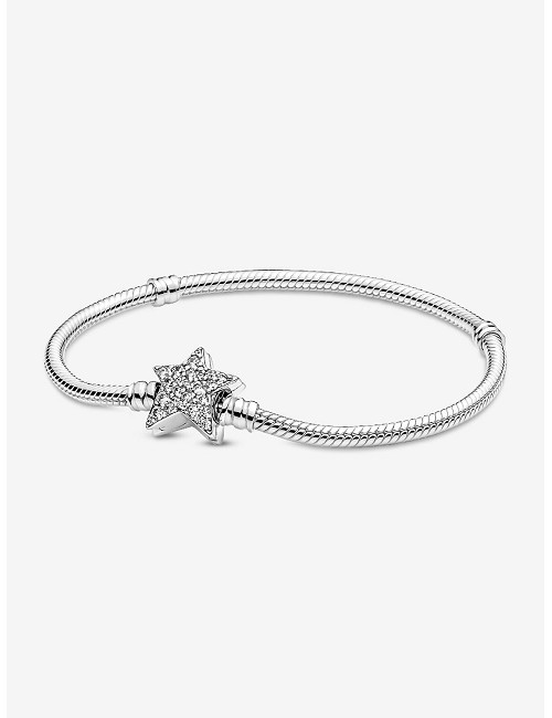 Snake Chain Sterling Silver Bracelet Wit