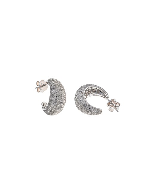 Pendientes Plata Rodio Aro Circonitas Blancas Brillantes