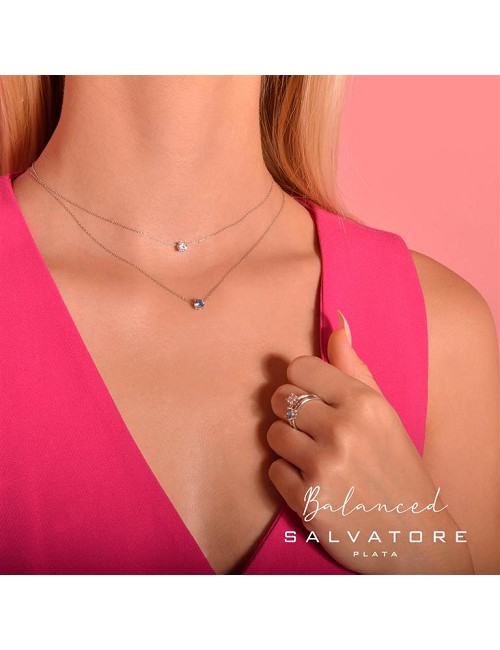 Gargantilla Plata con Piedra Azul