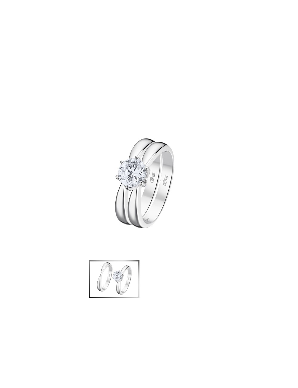 Lotus Silver Anillo Sra. Solitario. Alnz