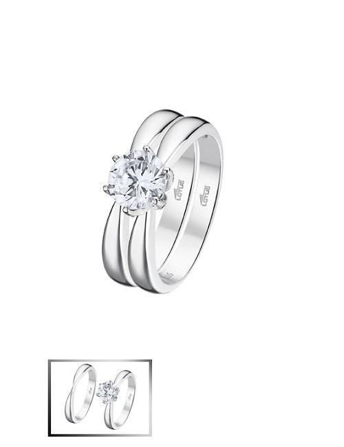 Lotus Silver Anillo Sra. Solitario. Alnz