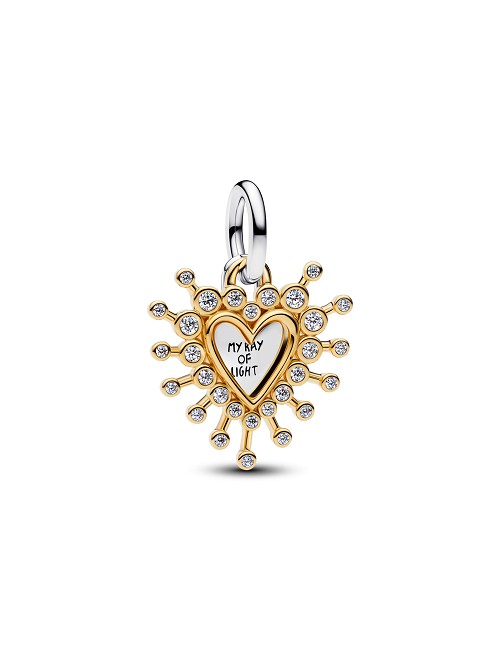 Charm Colgante Doble Corazón Radiante