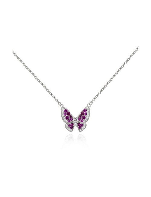 Gargantilla Plata Rodio Circonitas Mariposa