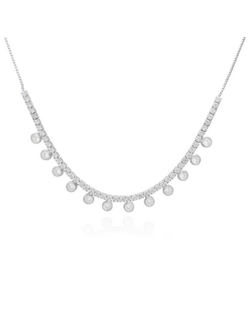 Gargantilla Plata Rodio Circonitas