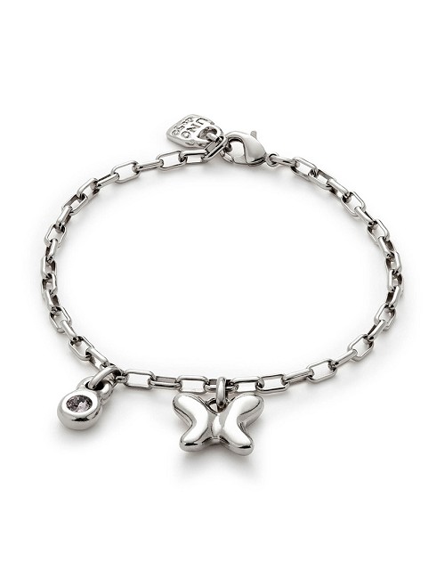 Pulsera de Cadena con Charm Mariposa y Cristal