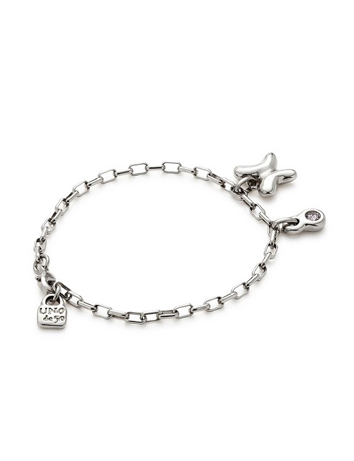 Pulsera de Cadena con Charm Mariposa y Cristal