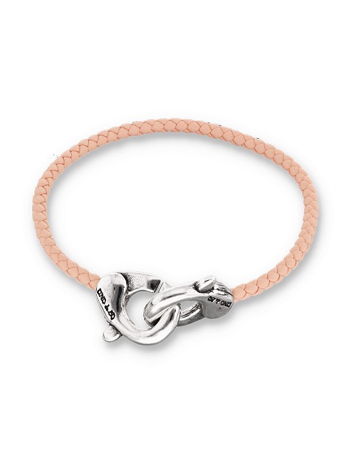 Pulsera de Cuero Rosa de Mujer
