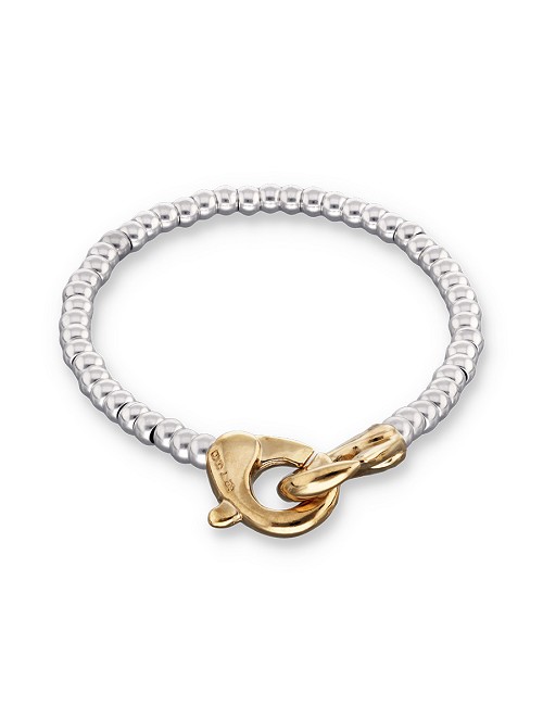 Pulsera de Bolas Pequeñas con Cierre Mosqueton Dorado