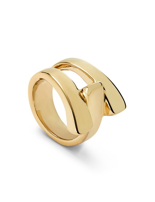 Anillo de Aleación de Metales Bañada En Oro de 18K