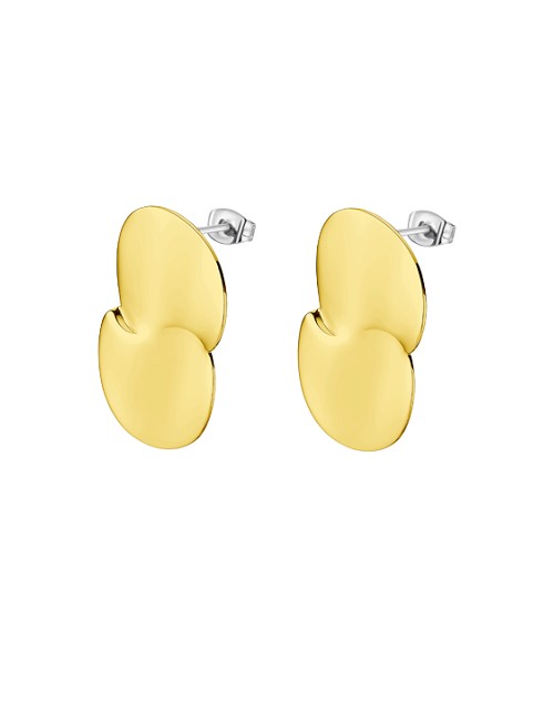 Lotus Style Pendiente Dorado Grande