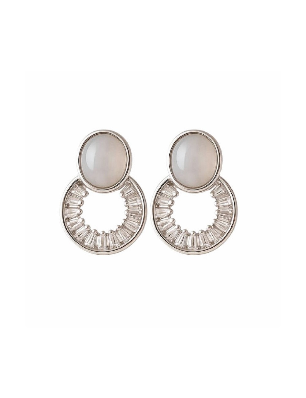 Pendiente Plata Rodio