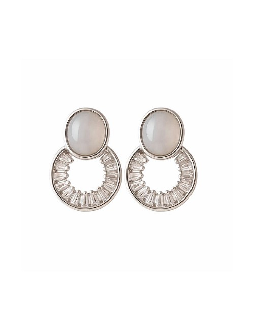 Pendiente Plata Rodio