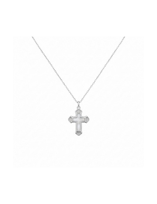 Gargantilla Plata Rodiada Cruz