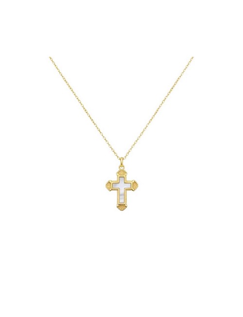 Gargantilla Plata Chapada Cruz