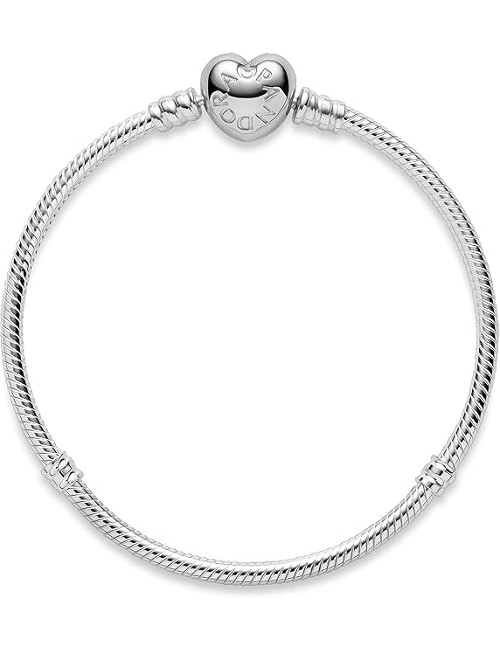 Pulsera Plata Cierre Corazon 17Cm