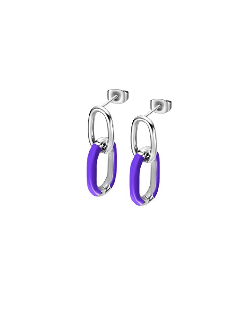 Pendientes Señora Acero Lila