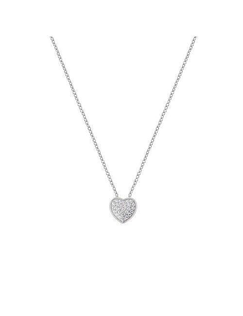 Gargantilla Corazon Circo. Blanco Plata Rodio