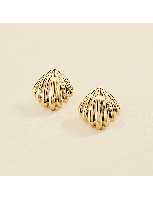 Pendientes Concha Grande Dorado