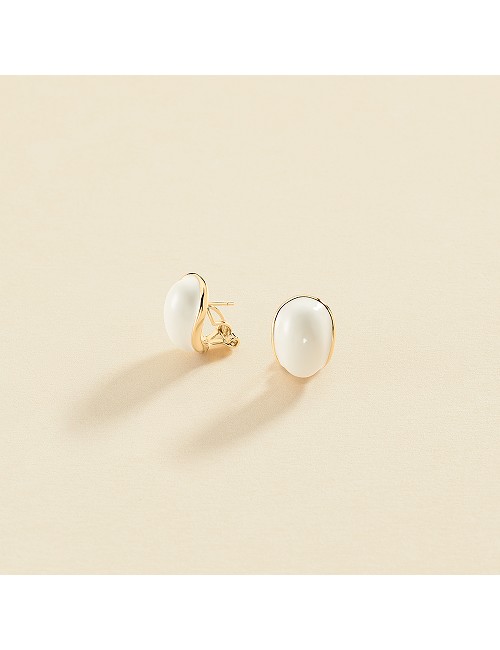 Pendientesomega Esmalte Blanco
