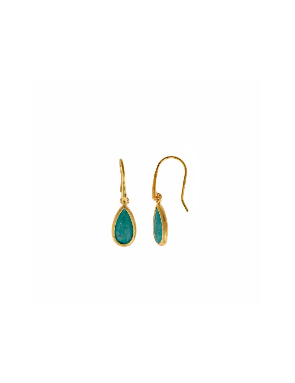 Pendientes Plata Chapada Esmeralda