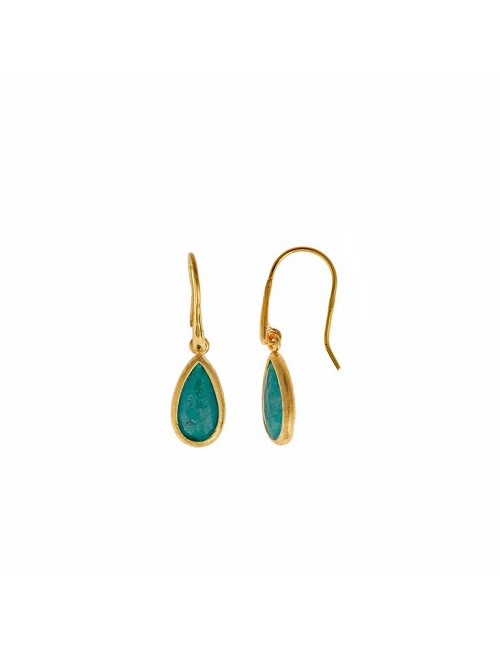 Pendientes Plata Chapada Esmeralda