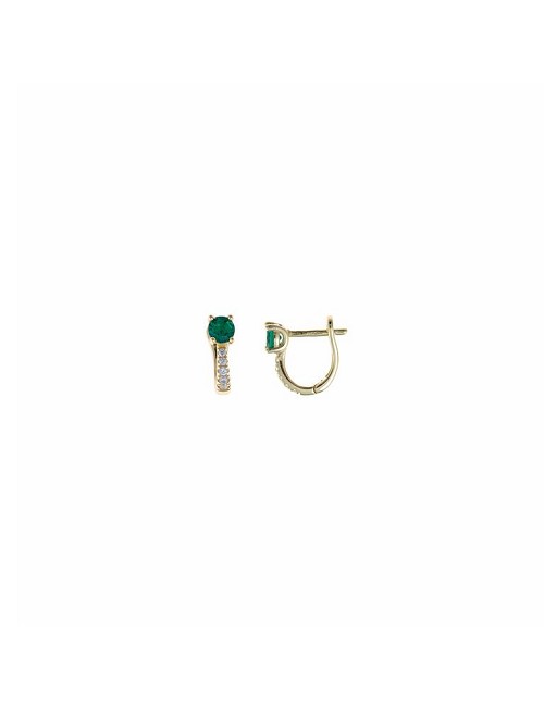 Pendientes Plata Chapa. Circo. Verde