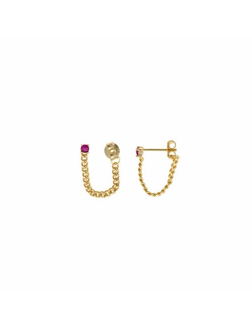 Pendientes Plata Chapa. Rubi