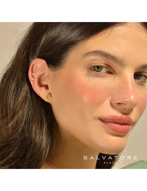 Pendientes Plata Rodio Punto de Luz